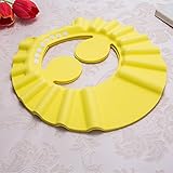 調節可能な赤ちゃんを持って护耳風呂シャンプー帽防水帽子供赤ちゃんシャンプー帽児童シャワーキャップをかぶって素敵なシャンプーし耳のシールド付き帽子 (黄色)