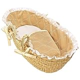 Hoohobbers Doll Moses Basket, Ecru by Hoohobbers