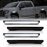 POPMOTORZ LEDフェンダーサイドマーカーライト 4個 2020-2023 GMC シエラ 2500HD 3500HD ピックアップトラックフェンダーウィンカーインジケーターライト OEMサイドマーカーランプ交換用