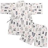 ボーイズ|キッズ|浴衣|甚平[くろわっさんす べべ]キッズ甚平|甚平上下セット|相撲柄|和柄|日本製生地|男の子|男児|子供用甚平 120cm ホワイト