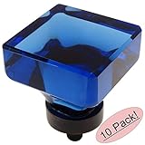 Cosmas 6377orb-blオイルはブロンズキャビネットハードウェアSquareノブwithブルーガラス – 1 – 3 / 8 " Square – 10パック