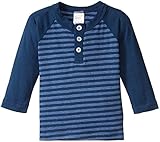 CityスレッドBaby Boys 'ストライプラグランヘンリーソフトジャージーTシャツ、幼児 カラー: ブルー