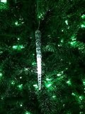 9.75 inches Realistic Acrylic Icicle Ornament - 8 Slow Cascading White LEDs with 6 Hr Timer [並行輸入品]