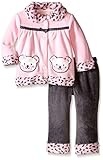 Little Lassベビー女の子2ピースPolar Fleece Set Bear Bow カラー: ピンク