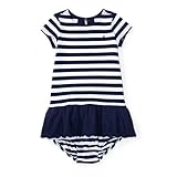 ポロ ラルフローレン ストライプ・アイレット・半袖ワンピース[ネイビーマルチ](女の子12～24か月用)24Mサイズ [並行輸入品]