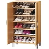 クロシオ ツードア シューズボックス ナチュラル 幅60cm 18足収納可能 靴箱 シューズラック