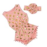 Evelin LEE新生児赤ちゃん女の子服ゴールドドットボディスーツロンパースジャンプスーツone-pieces服装セット カラー: オレンジ