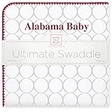 SwaddleDesigns Ultimate Swaddle Blanket, Made in USA, Premium Cotton Flannel, University of Alabama,