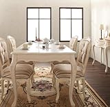 ヨーロピアンクラシックデザイン アンティーク調ダイニング【Salomone】サロモーネ/5点セットAタイプ(テーブルW135+チェア×4) (ホワイト)