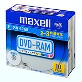 maxell データ用 DVD-RAM 4.7GB 2-3倍速対応 カラーミックス10枚 5mmケース入 DRM47MIXB.S1P10S A