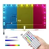 WENICE Led Strip Lights 6.6ft/2m for 40-60in TV5V USB LED TV Backlight Kit with Remote - 20 Color 50