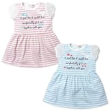 (ピンク/90cm)ベビー服 女の子 ワンピース 半袖 ボーダー柄 シフォン パフスリーブ リボン ロゴプリント 女児 ベビー