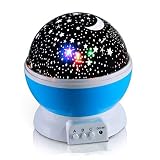 Night Lights for Kids、星Moonsプロジェクタ、ベビーベッドルームランプ、360度回転ライトロマンチック部屋回転コスモスUSBケーブル、4のLED電球8モード、素晴らしい贈り物ク