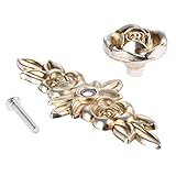 プルハンドル ローズの形取っ手 取手 プルノブ ドアハンドル キッチン 食器棚 クローゼット 家具 引き出し プル ノブ 装飾 インテリア ネジ付き 1個セット