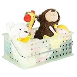 mDesign Baby Nursery Storage Basket for Diapers Wipes Lotion Stuffed Animals - Medium Aloe Green [並行