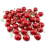 TOOGOO ( R )人工リアルなシミュレーションRed Cherries Fakeフルーツパーティーデコレーション用(パックof 50 )