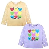 (オレンジ/95cm)ベビー服 女の子 Tシャツ 長袖 ロゴ ハートプリント 女児 ベビー