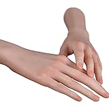 Cyomi ハンドモデル シリコン手 手 模型 女性の手 デッサン手 手フェチ マネキン 絵画モデル ハンドトルソー ジュエリー ディスプレイ 指 自然感 多用途 ネイル 骨格無 右手 アイボリーホワイト