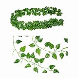 Mr。Garden 6.56 Ft人工Hanging Vine Green Bonnie Fake Plant Leavesデコレーションガーデンフェンスホームウェディングエアコン用