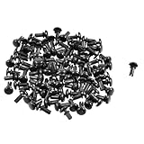 uxcell　プッシュリベット　ブラック　ナイロン素材　4.0-5.0mm　R3065　100個入り
