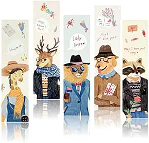 Amazon Co Jp 擬人化された動物たちのイラストカード しおり 北欧 童話 絵本 動物 かわいい 癒し グッズ 手描き ブックマーク 紙製 おしゃれ 栞 30枚セット イラストカード メモカード メッセージカード パターンが全て異なる しおりセット 3031 文房具 オフィス用品