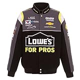 2018 Jimmie Johnson Lowe 's NascarメンズブラックTwillジャケットby JH Design L