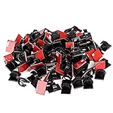 GWHOLE 100Pcs 3M Adhesive Cable Clips Cord Organizer Wire Management for Car Office and Home [並行輸入品]