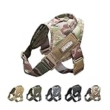 EXCELLENT ELITE SPANKER ハーネス 犬 ナイロン製 ハーネス 犬 小型 着脱簡単 引っ張り防止ハーネス ハンドル付き 犬 ハーネス 大型犬 散歩 ハーネス 中型犬 ペット用品（迷彩-L）
