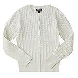ポロ ラルフローレン キッズ ケーブルニット カーディガン Cotton tops sweater 女の子 子供服 （サイズ：S、カラー：Warm white） Polo Ralph Lauren [