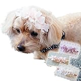 [オメカシペット] 犬 花冠 ヘアバンド 花飾り バレッタ わんこ 小型犬 リボン フラワー ティアラ ニュアンスカラーフリルアナベル フラワーティアラ ひなまつり コームピン ペット 犬グッズ ヘアアクセサリー クリスマス ふんわりカラー 誕生日 着物 撮影会 (cream rose, コームピン)