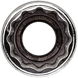 Martin SMD1217 17mm Type II Opening 1/2 Square Drive Socket 12 Points Deep 79.5mm Overall Length Chr