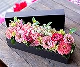 アレンジメントフラワー ギフト サプライズ BOX フラワー ワイド型 ( ピンク 系 )