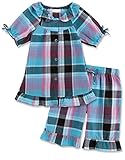 [Vaenait Baby]キッズ12ヶ月-7歳女の子綿100％夏ルームウェアパジャマ寝間着上下セットPetit Check Set Aqua S
