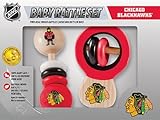 Chicago Blackhawks Wooden Baby Rattle Set