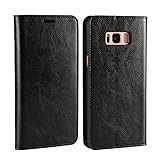 Golikef Samsung Galaxy S8 ケース カバー バンパー 手帳型 高級 本革 レザー 色鮮やか レトロ な book case 型 柔らかいシリコンTPUラバーカバー スタンド機能