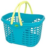 サンコープラスチック ランドリーバスケット 浅型 ランドリーターコイズブルー