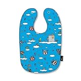 Fu-design Double-layer Baby Bib/Dripping Bib - Micro Fabric Super easy to clean and dry (Blue Robot 
