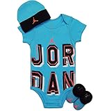 NIKE(ナイキ)エア・ジョーダン 6-12months 水色JORDANジャンプマン(JUMPMAN)半袖ボディスーツ超豪華3点セット [並行輸入品]