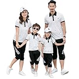（JUTAOPIN）【親子 ペアルック】 親子 ペア ｔシャツ ＆ ショートパンツ 上下セット 親子ペア パパ ママ 大きいサイズ おしゃれ ポロシャツ 半袖 春 夏 メンズ 55~80kg レディー