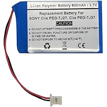 Amazon | 800mAh/3.7V 交換バッテリー Sony Clie PEG-TJ27, Clie