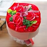 フレグランス ソープフラワー シャボンフラワー 花束 ローズブーケ FPP-809 (レッド)