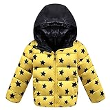 子供服　冬　ダウンジャケット　保温性よく　厚くする　ファッション　軽快　着心地良い　黄色い　120cm