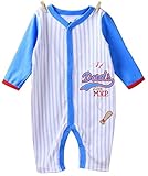 赤ちゃんのスーツベビー服長袖コットンのベビークロールスポーツウェアブルーA