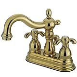 Kingston Brass KS1602TX Two Handle 4 in. Centerset Lavatory Faucet with Brass Pop-up