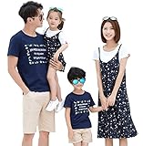 （JUTAOPIN）【親子 ペアルック】 親子 ペア ｔシャツ ＆ ショートパンツ レディース ワンピース 親子ペア パパ 可愛い 半袖 春 夏 メンズ 子供 男の子 女の子 90 100 110 1