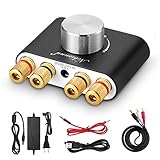 Nobsound NS-01G Pro Bluetooth 5.0 100W HiFi パワーアンプ スピーカー用 オーディオアダプター DC19V 電源アダプター付き (ブラック)