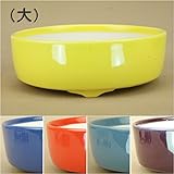 いよじ園 【盆栽鉢】 京焼 彩色 大き目の小品鉢 切立丸鉢（大）（口径:14.5cm） ▼ご選択ください,紫釉