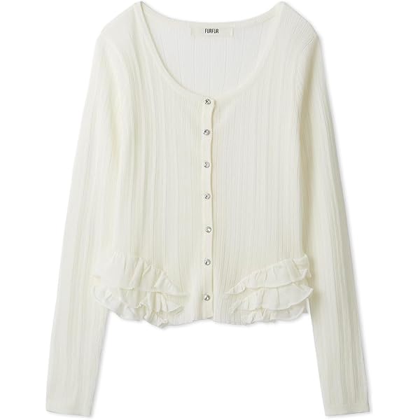 Amazon | [ファーファー] スパンコールシアーリブカーディガン