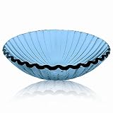 Decolav 1035-BL 17-Inch Round Clam Shell Natural Glass Vessel, Blue [並行輸入品]