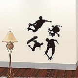LanueスポーツPlaying Skateboardsリムーバブルビニール壁ステッカーアート装飾壁画デカール子供ティーンの部屋デコレーション